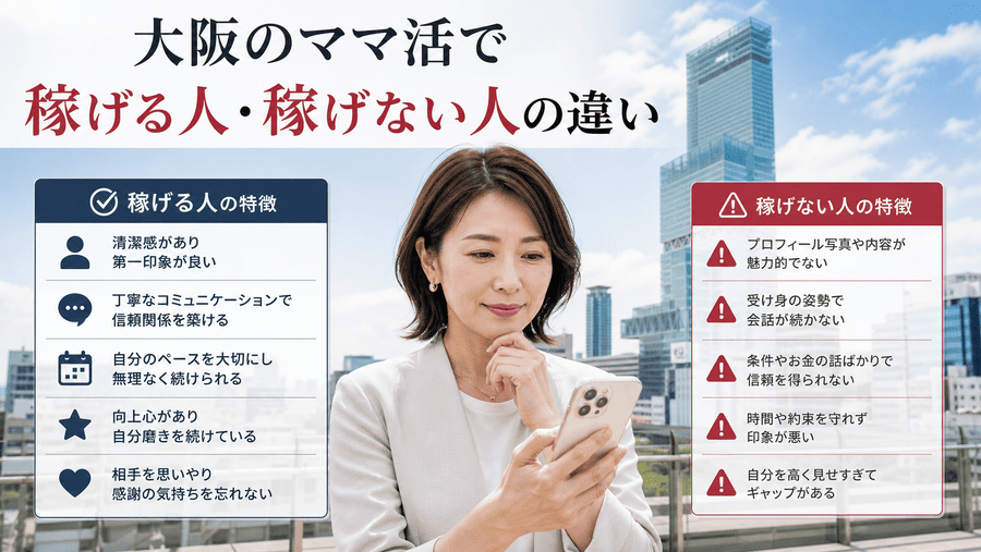 大阪のママ活で稼げる人・稼げない人の違い
